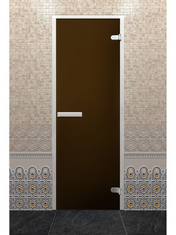 Дверь "ХАМАМ ЛАЙТ" бронза матовая 1900х700 мм (по коробке) фотография