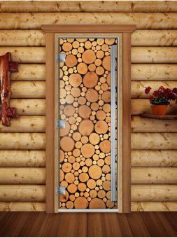 Стеклянная дверь для бани и сауны Престиж с фотопечатью А048 2000x800 мм (по коробке) фотография