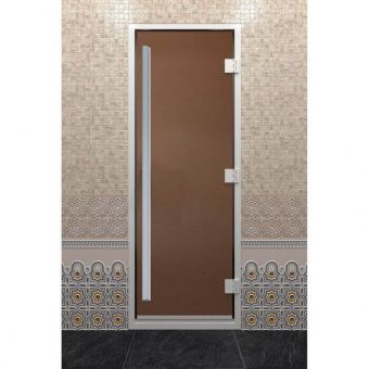 Дверь "ХАМАМ ПРЕСТИЖ" бронза матовая 1900х700 мм (по коробке) фотография