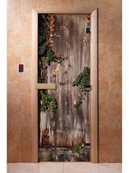 Стеклянная дверь для бани с фотопечатью A030 1900х700 мм (по коробке) фотография