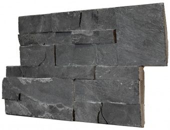 Панель из натурального камня Сланец черный 350х180 мм (0,378 кв.м) фотография