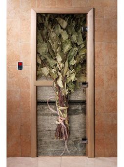 Стеклянная дверь для бани с фотопечатью A011 1900х700 мм (по коробке) фотография