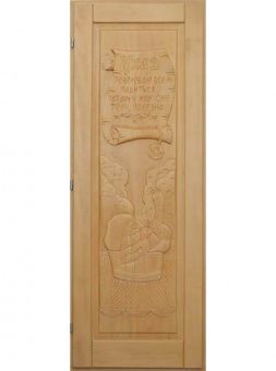 Деревянная дверь "УКАЗ" кавказская липа, размер 1900х700 мм (по коробке) фотография