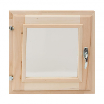 Окно для бани из липы 40х40 см фотография