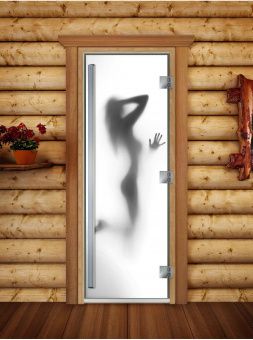 Стеклянная дверь для бани и сауны Престиж с фотопечатью А070 1900x700 мм (по коробке) фотография