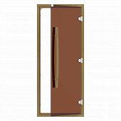 Комплект стеклянной двери SAWO 742-4SGD-1 с "бронзовым" стеклом, коробка кедр, с порогом, 3 петли фото товара