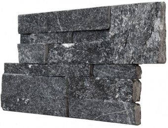 Панель из натурального камня Кварцит чёрный 350х180 мм (0,378 кв.м) фотография
