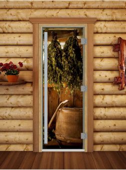 Стеклянная дверь для бани и сауны Престиж с фотопечатью А098 1900x700 мм (по коробке) фотография