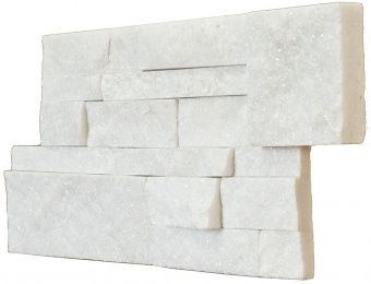 Панель из натурального камня Кварцит белый 350х180 мм (0,378 кв.м) фотография