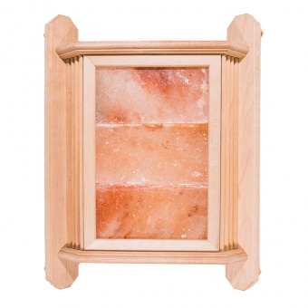 Абажур для бани угловой из ольхи с гималайской солью (3 плитки), 37х48 см фотография
