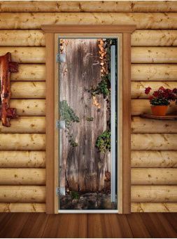 Стеклянная дверь для бани и сауны Престиж с фотопечатью А030 2000x800 мм (по коробке) фотография
