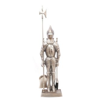 Каминный набор "Рыцарь" 79 см, 3 предмета: кочерга, щетка, совок (цвет серебро) фотография