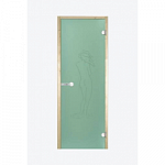 Дверь Harvia STG 8×19 коробка ольха, стекло зеленое «Фигура» фото товара