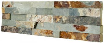 Панель из натурального камня Сланец мультиколор 600х150 мм (0,63 кв.м) фотография