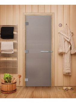 Стеклянная дверь для бани и сауны Эталон, Сатин 1900х700 мм (по коробке) фотография