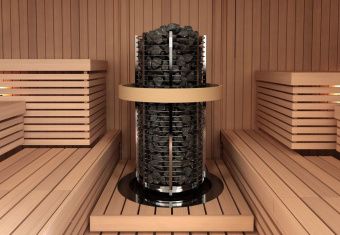 Электрическая печь SAWO TOWER TH12-150NS-P (15 квт, выносной пульт, нержавейка, круглая) фотография