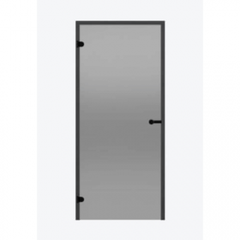 Дверь для сауны Harvia STG 8×19 Black Line коробка сосна, стекло серое фотография