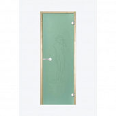 Дверь Harvia STG 8×19 коробка ольха, стекло зеленое «Фигура» фото товара