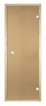 Дверь Harvia STG 9×19 коробка осина, стекло бронза фотография