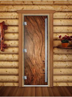 Стеклянная дверь для бани и сауны Престиж с фотопечатью А052 1900x700 мм (по коробке) фотография