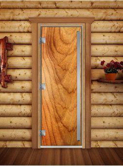 Стеклянная дверь для бани и сауны Престиж с фотопечатью А051 1900x700 мм (по коробке) фотография