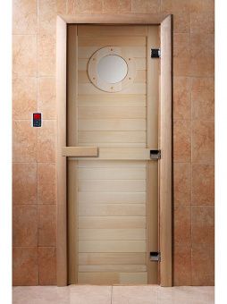 Стеклянная дверь для бани с фотопечатью A023 2000х800 мм (по коробке) фотография