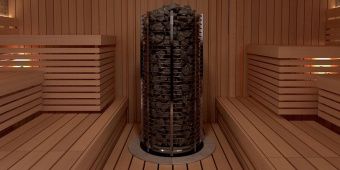Электрическая печь SAWO TOWER TH3-35NB-P (3,5 квт, встроенный пульт, нержавейка) фотография