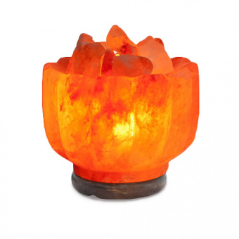 Лампа из гималайской соли в виде огненной чаши с диммером фотография