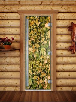 Стеклянная дверь для бани и сауны Престиж с фотопечатью А001 1900х700 мм (по коробке) фотография