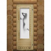 Деревянная дверь "ЭЛИТ ИСКУШЕНИЕ" с вставкой из стекла с фотопечатью, размер 1850х730 мм, правая фото товара