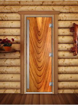 Стеклянная дверь для бани и сауны Престиж с фотопечатью А050 1900x700 мм (по коробке) фотография