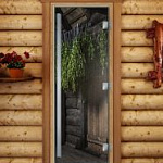 Стеклянная дверь для бани и сауны Престиж с фотопечатью А002 1900х700 мм (по коробке) фото товара