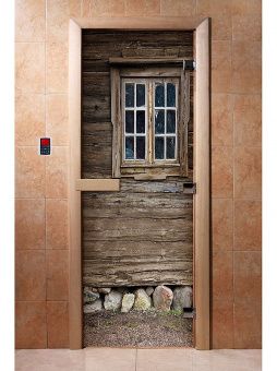 Стеклянная дверь для бани с фотопечатью A042 1900х700 мм (по коробке) фотография