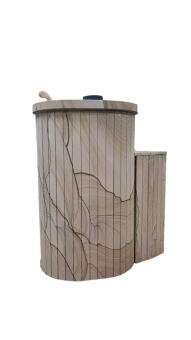Дровяная печь для бани Ферингер Макси ПФ "Окаменевшее дерево перенесённый рисунок" до 38 м³ фотография