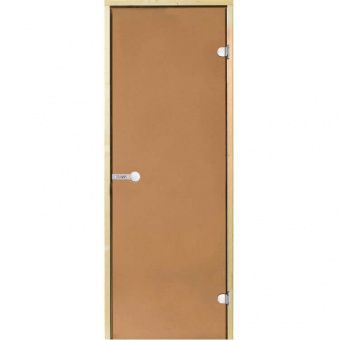 Дверь Harvia STG 8×19 коробка ольха, стекло бронза фотография