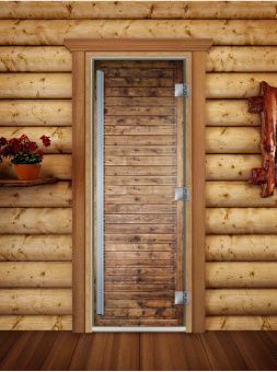 Стеклянная дверь для бани и сауны Престиж с фотопечатью А020 1900x700 мм (по коробке) фотография