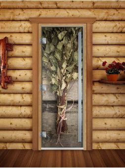 Стеклянная дверь для бани и сауны Престиж с фотопечатью А011 2000x800 мм (по коробке) фотография