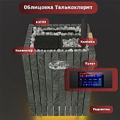 Электрическая паротермальная печь ПАРиЖАР ФутуРус 19,5 кВт облицовка талькохлорит фото товара