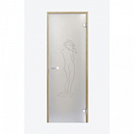 Дверь Harvia STG 8×19 коробка сосна, стекло сатин «Фигура» фото товара