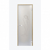 Дверь Harvia STG 8×19 коробка сосна, стекло сатин «Фигура» фото товара