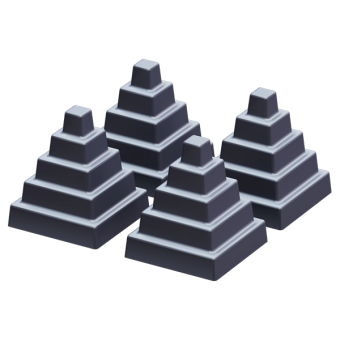 Комплект чугунных пирамид 4 шт. фото товара