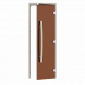 Комплект стеклянной двери SAWO 741-3SGA-R-1 с "бронзовым" стеклом, коробка осина, без порога, 3 петли фото товара