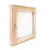 Окно для бани из ольхи "финское" со стеклопакетом 50х50 см фото товара
