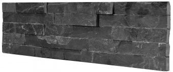 Панель из натурального камня Сланец черный 600х150 мм (0,63 кв.м) фотография