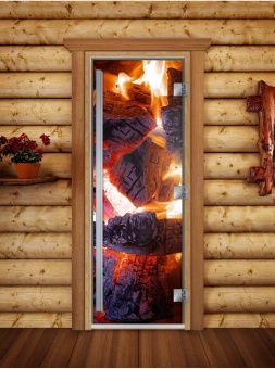 Стеклянная дверь для бани и сауны Престиж с фотопечатью А060 1900x700 мм (по коробке) фотография