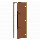 Дверь стеклянная SAWO 741-3SGD-R-3 7/19 коробка кедр, без порога, 3 петли, бронза фото товара