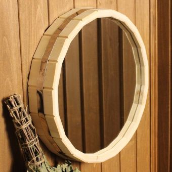 Зеркало "Бочонок" малое, диаметр 26 см фотография