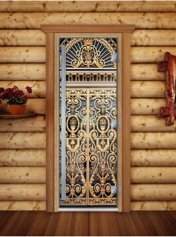 Стеклянная дверь для бани и сауны Престиж с фотопечатью А029 1900x700 мм (по коробке) фотография