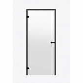 Дверь для сауны Harvia STG 7×19 Black Line коробка сосна, стекло прозрачное фото товара