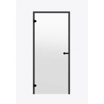 Дверь для сауны Harvia STG 7×19 Black Line коробка сосна, стекло прозрачное фотография